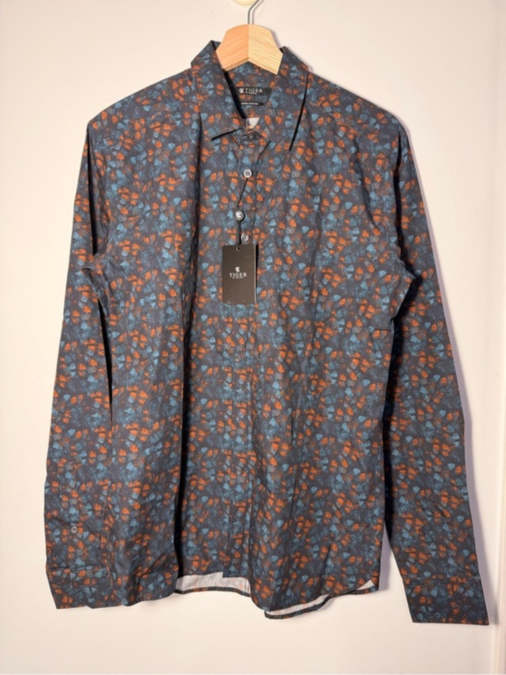 Tiger of Sweden Cotton Navy Button-Down Shirt size 40